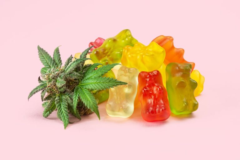 CBD-edibles-on-pink-background